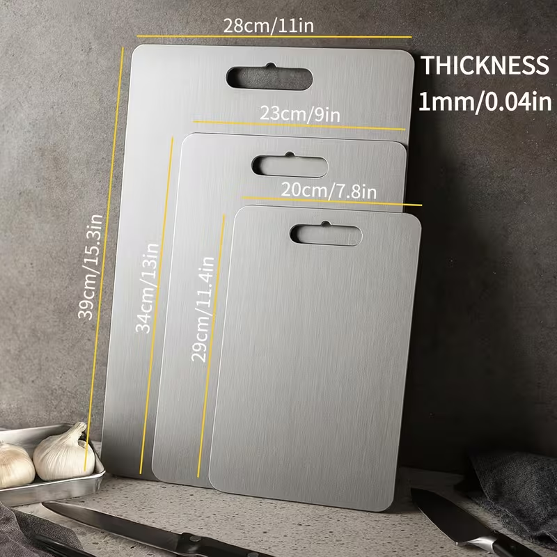 Pure Titanium Cutting Board, 100% Food Grade Titanium, Dishwasher Safe Heavy Duty Cutting