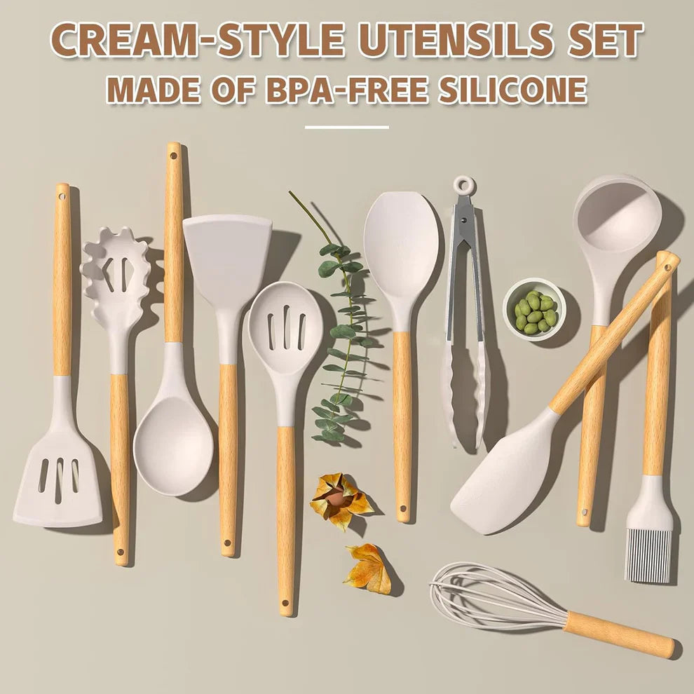 33 Piece Non-Stick Kitchen Utensils with Stand